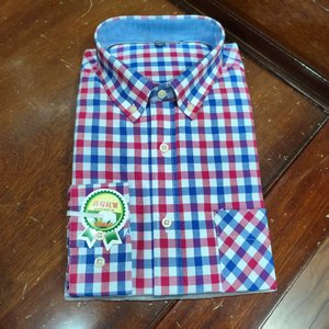 <span class=keywords><strong>Chemise</strong></span> à <span class=keywords><strong>carreaux</strong></span> d'été pour hommes <span class=keywords><strong>bleu</strong></span> <span class=keywords><strong>et</strong></span> <span class=keywords><strong>blanc</strong></span> Chemises Slim Fit en coton vichy personnalisées pour hommes - Product Image 5