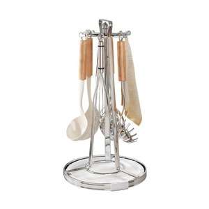 Support à ustensiles rotatif multifonctionnel Najie, rond, en acier inoxydable, pour suspendre cuillères et spatules de cuisine - Product Image 3