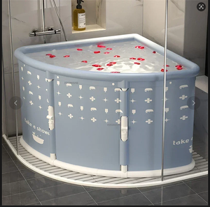 Seau de bain à domicile baignoire portable baignoires pliables triangulaires adulte sueur vapeur <span class=keywords><strong>petit</strong></span> appartement économiser de l'espace baignoire en forme d'éventail - Product Image 1
