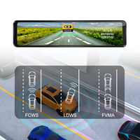 11.26 "Miroir Portable Sans Fil Carplay Androidauto 4K Multi-UI ADAS GPS Navigation Double Enregistrement DVR Moniteur Dispositif