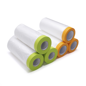 Pre-taped Masking Film for Automotive Painting Professional Non-Residual PE Protective <strong>Sheeting</strong> for Car Refinishing and Home DIY - Product Image 1
