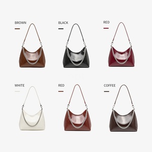 Borse da Donna di Qualità, Borsa a Tracolla Vintage in Pelle PU Cerata, Borsa Hobo di Lusso con Catena, Elegante Borsa a Tracolla per Donne - Product Image 2