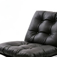 Fauteuil d'appoint moderne et minimaliste, capitonné, durable, dossier haut, assise rembourrée, pieds en métal, revêtement en velours, pour salon, hôtel, maison