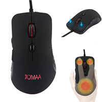 Ratón para juegos con cable JOMAA, 6 botones, óptico, retroiluminado con LED, ergonómico, para mano derecha, USB, para PC y portátil.