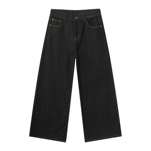 Pantalones Vaqueros Anchos de Pierna Recta Estilo Vintage para Hombre, de Mezclilla Oscura, Largos hasta el Suelo, Holgados, a la Moda, para Otoño - Product Image 6