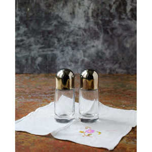 Daniele F. Ensemble de salière et poivrière modernes en acier et cristal, outils à épices emballés pour l'assaisonnement et le rangement - Product Image 2