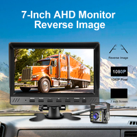 Moniteur AHD 7 pouces pour caméra de recul, affichage de stationnement, étanche IP67, vision nocturne LED 1080P, caméra de recul pour voiture, bus, camion avec écran