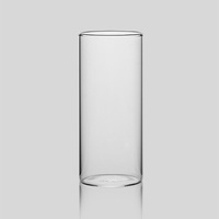 Restaurant-Zylinderförmiges Borosilikatglas Klarer Collins-Glas Kerzenhalter Flacher Boden Stiellose Wein-Collin-Gläser