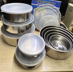 Ensemble de marmites en acier inoxydable de 5 pièces avec couvercle intérieur ensemble de <span class=keywords><strong>rangement</strong></span> de <span class=keywords><strong>cuisine</strong></span> pour récipients alimentaires chauffants vente en gros - Product Image 2
