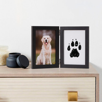 Kit de Cadre Photo en Bois Écologique ODM/OEM pour Empreinte de Patte d'Animal de Compagnie, pour Kit d'Empreinte en Argile Commémorative, Cadeau Personnalisé pour la Perte d'un Animal