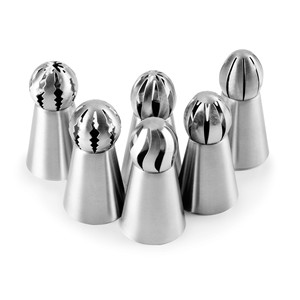 Set di 6 ugelli russi in acciaio inossidabile per decorare torte e glassare - Product Image 2