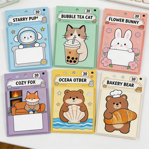 Bloc de Notas Adhesivas con Dibujos Animados Coloridos, 30 Hojas Cada Uno, Juego de Blocs de Notas Adhesivas para Uso en la Oficina y la Escuela - Product Image 3