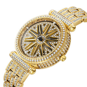 Đồng Hồ Xoay thương hiệu đồng hồ nữ thời trang đầy đủ kim cương chống nước đồng hồ đeo tay nữ - Product Image 4