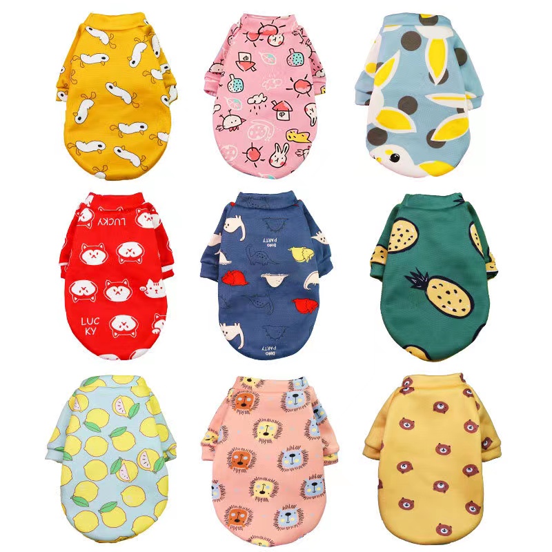 Spring Autumn Winter Cartoon Pet Apparels Sustainable XS S M Size
