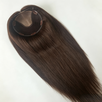 Siap Kirim Rambut Manusia Asli Cina Raw Virgin Silk Top Weft Back Glueless Topper Multi Warna untuk Rambut Menipis Harga Grosir