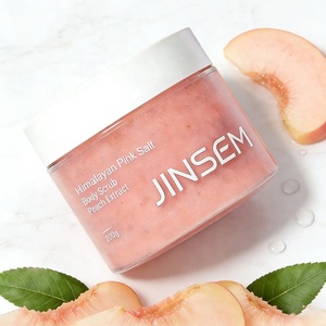 Gommage corporel exfoliant à la pêche en gros ODM avec sel marin et extrait de pêche 200G Hydratant et unifiant le teint Allantoïne Panthénol - Product Image 1