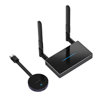 Kit Pemancar dan Penerima HDMI Nirkabel 4K VGA 2.4G 5G Antena Ganda Mode Cermin Perluas Jangkauan Tombol Privasi untuk PC TV Proyektor