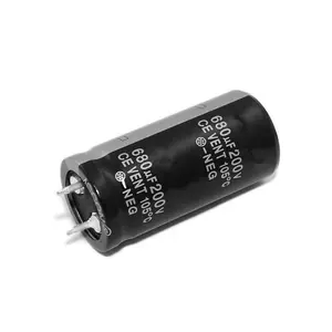 Mejores precios 680UF/200V 22*40 Condensador electrolítico de aluminio de alto estándar para aplicaciones industriales