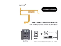 Adaptateur Wylie Esim DUAL SIM pour iPhone 16 16 PLUS 16 Pro 16 PRO Max USA Version Carte SIM Simple Double Lecteur Flex Slot AVEC Plateau