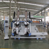 Machine de sertissage verticale CNC 4 coins pour fenêtres et portes en aluminium Parker, moteur PLC, roulement, 380V, 3000x1800mm, 7.5KW