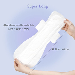 100% Cotton Hữu Cơ Nặng Thấm Hút Thêm Dài Chiều Dài Miếng Đệm Cho Phụ Nữ Siêu Dài Qua Đêm Miếng Đệm Vệ Sinh Miếng Đệm - Product Image 6