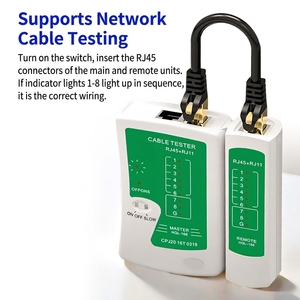 Probador de Cables de Red <span class=keywords><strong>Profesional</strong></span> <span class=keywords><strong>RJ45</strong></span> UTP/FTP, para Cables LAN Cat5 y Cat6, y Cables Telefónicos RJ11 - Product Image 2