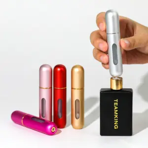 Mini atomiseur de parfum rechargeable de taille de poche 5ml rond Portable recharge de fond de voyage en aluminium atomiseur de parfum vaporisateur