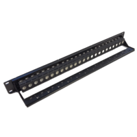 CAT5E 24 Port 19 Inch 1U RJ45 UTP Modular Patch Panel dengan 24 Buah Jack Keystone CAT5e untuk Sistem Kabel Jaringan