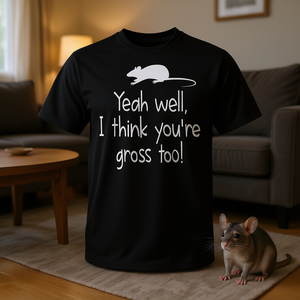 Camiseta novedosa con diseño de ratón, color negro, diseño divertido para amantes de las mascotas, talla para adultos - Product Image 3