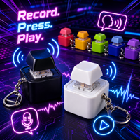 Custom Rechargeable Voice Recording Keychain Mechanical Keycap Sound Button Portable Fidget Stress Relief Novelty Gift