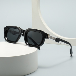 Custom Logo 2026 Vintage <b>Men</b> Women Narrow Punk Sun Glasses UV400 Small Frame <b>Square</b> <b>Sunglasses</b> - Product Image 1