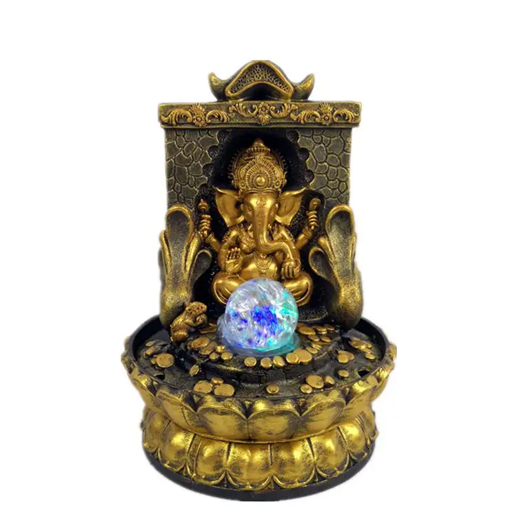 Luxus Thai Feng Shui Business Reichtum Home Shop Dekoration Kreative Ganesha Wasser brunnen