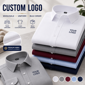 Camicia Formale da Uomo, Slim Fit, Manica Lunga, Tinta Unita, per Ufficio, Logo Personalizzato, Abbigliamento da Lavoro Professionale all'Ingrosso - Product Image 1