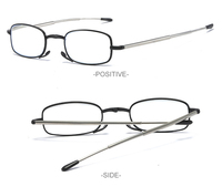 Lunettes de lecture pliables Eugenia anti-lumière bleue pour personnes âgées avec miroir, mini sac à fermeture éclair et pieds télescopiques, vente en gros