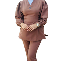 YUHONG Custom Damen Nagel Beauty Spa Uniform Peeling Neue Mode Plus Size Salon Verstellbare Spitze Gestrickte Tunika Krankenhaus uniformen