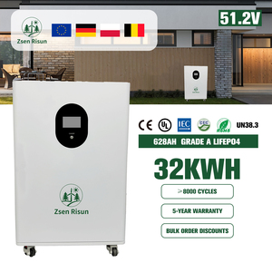 Batería LifePO4 de 32 kWh, 51.2 V, 628 Ah, 200 A con Celdas de Grado A y Ruedas, Sistema de Almacenamiento de Energía Solar - Product Image 1