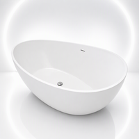 Baignoire autoportante moderne Raison en acrylique pur, plaque de 3,0 mm avec vidange à débordement écologique, certifiée CUPC CE pour hôtel