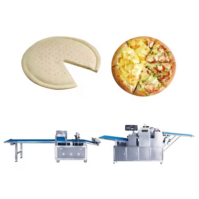 High Productivity Conveyor Type Pizza Dough Press Machine Automatic Open Top Pizza Base Making Machine