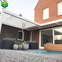 Techo al aire libre impermeable de aluminio moderno Gazebo lamas de aluminio Patio controles remotos pérgola de techo motorizado pérgola