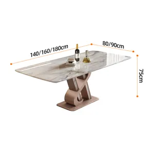 Modern kraliyet mermer yemek odası masa mobilya yemek masası sandalye seti lüks tasarımı ile lüks