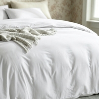 Parure de lit moderne en coton biologique lavé, résistante à l'eau, rafraîchissante, avec housse de couette, taies d'oreiller et drap-housse - 300 fils au pouce carré