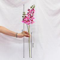 Tige d'orchidée Phalaenopsis artificielle réaliste au toucher doux, fleurs artificielles pour la décoration de la maison, la table de bureau, le vase, les cadeaux d'anniversaire de mariage