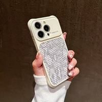 Étui de luxe en cuir texture crocodile pour iPhone 17 16 15 Pro Max avec protection d'angle intégrale et film de protection d'objectif en verre anti-chute