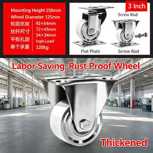 Stainless Steel Polypropylene Swivel Caster Wheel 125mm Firm Tread Ball Bearing Sealed Polished Industrial Grade Custom Base - Product Image 6