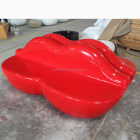 Fauteuil Lounge Lèvres Rouges Moderne en Fibre de Verre, Siège Artistique, Mobilier d'Extérieur, Chaise d'Attente