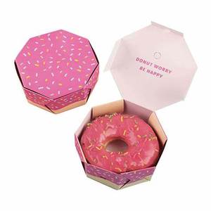 Mini Donut Packaging Box Logo Papel de arte impreso para Sugar Baby Food con relieve y laminación mate/brillante - Product Image 1