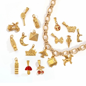 Olivia in acciaio inox World Tour impermeabile Vintage aereo auto moto 18K <span class=keywords><strong>ciondolo</strong></span> di moda in oro per la creazione di gioielli - Product Image 2