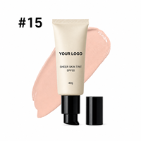 Fond de Teint Liquide Vegan Couvrance Totale 40g Maquillage Léger Teinte Naturelle avec Protection Solaire SPF 55 Sans Logo