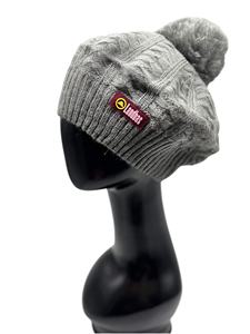 Bonnet en acrylique 100% fabriqué à Taïwan par LANDBAS, style décontracté, avec patch en cuir, impression en silicone, tricot uni, motif en câble pour le ski - Product Image 4