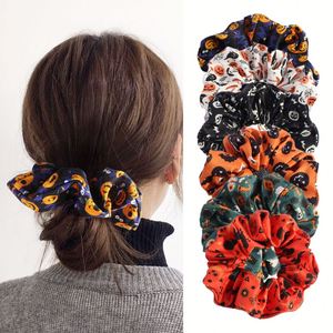 Chouchous à cheveux imprimé crâne Halloween, en tissu très élastique, style gothique sombre, accessoires de coiffure pour festivals et fêtes, vente en gros - Product Image 4
